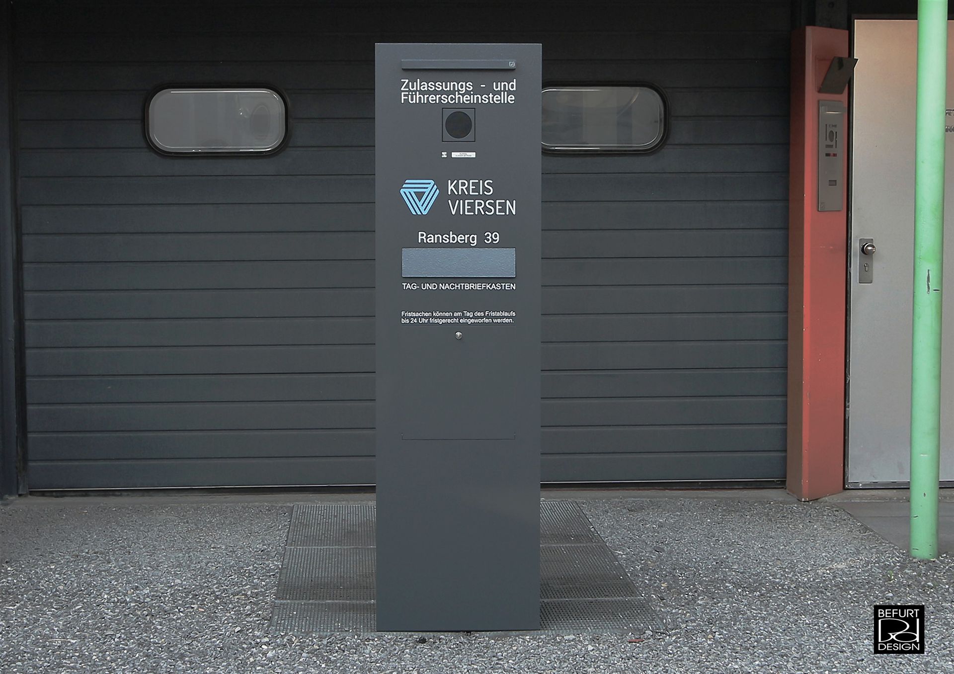 fristenbriefkasten viersen 2tage RAL 7016